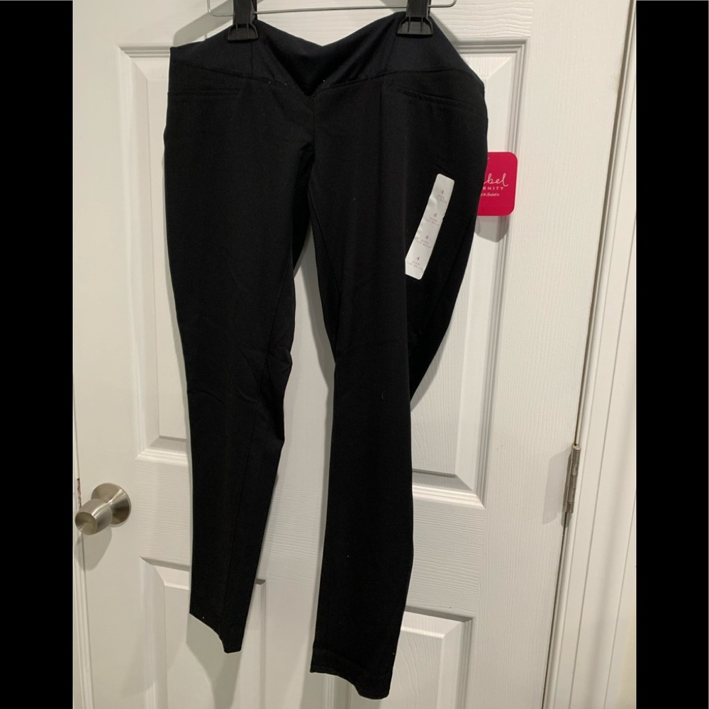 Isabel Maternity Full Panel Black Skinny Slacks
